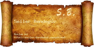 Seiler Bendegúz névjegykártya